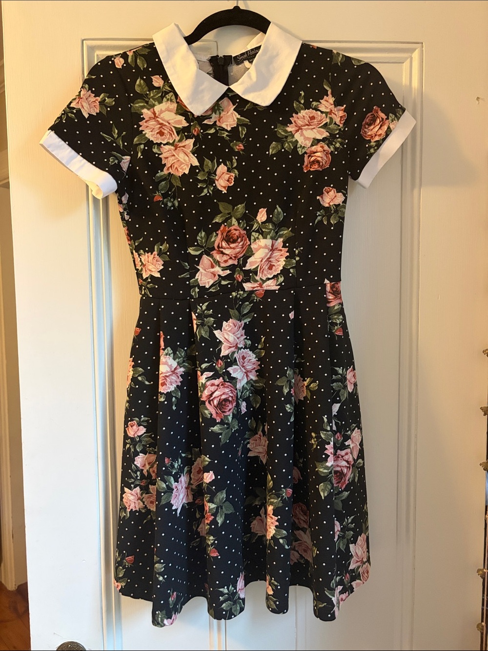 Floral &Polka Dot Print Mini Dress